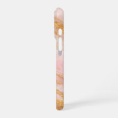 ピンクとゴールドの大理石 iPhoneケース (左側面)