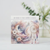 ピンクとゴールドの天体月ウェディング 招待状 (スタンド正面)