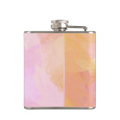 ピンクとゴールドの抽象的な水彩画のオーダーメイドウェディング フラスク (裏面)