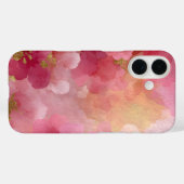 ピンクとゴールドの抽象的な水彩画 Case-Mate iPhoneケース (裏面 (横))