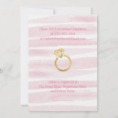 ピンクとゴールドの水彩ストライプ ブライダルシャワー 招待状 (裏面)