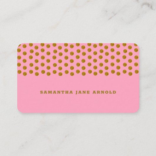 ピンクとゴールドの水玉模様 , おむつくじチケット エンクロージャーカード (裏面)