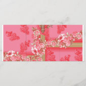 ピンクとゴールドの背景に赤 メニュー (正面)