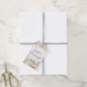 ピンクとゴールドの花のイースターの祝福 ギフトタグ (より糸付き)