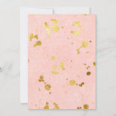 ピンクとゴールドの花のブライズメイドのランチ会 招待状 (裏面)