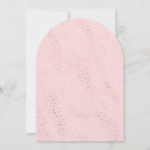 ピンクとゴールドの花柄バレリーナアーチベビーシャワー 招待状 (裏面)