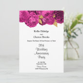 ピンクとゴールドの花柄 ウェディング アニバーサリー パーティー 招待状 (スタンド正面)