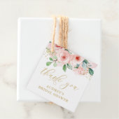 ピンクとゴールドの花柄、感謝の気持ちを表すタグ フェイバータグ (インサイチュ)