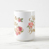 ピンクとゴールドの花柄 花嫁の母マグカップ コーヒーマグカップ (中央)