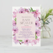 ピンクとゴールドの花 カラフル 招待状 (スタンド正面)