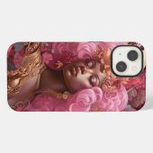 ピンクとゴールドの黒い女神 iPhoneケース (裏面横)