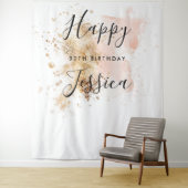 ピンクとゴールドの30歳誕生日写真撮影用背景 タペストリー (インサイチュ)