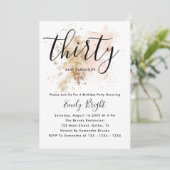 ピンクとゴールドの30歳誕生日招待状 招待状 (スタンド正面)