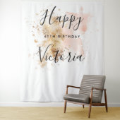 ピンクとゴールドの40歳誕生日写真撮影用背景 タペストリー (インサイチュ)