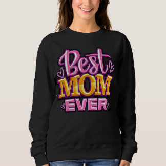 ピンクとゴールドのBest Mom Everタイポグラフィー スウェットシャツ