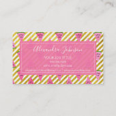 ピンクとゴールドフォイルサマースイカおもしろい 名刺 (裏面)