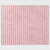 ピンクとゴールドフォイルストライプズの書道 ラッピングペーパー (フラット)