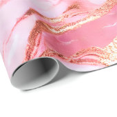 ピンクとゴールドフォイル大理石 ラッピングペーパー (ロールコーナー)