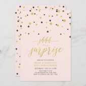 ピンクとゴールド | 50周年サプライズ結婚記念日 招待状 (正面/裏面)