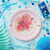 ピンクとサンゴの水色 ペーパープレート (パーティー)