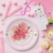 ピンクとサンゴの水色 ペーパープレート (パーティー)