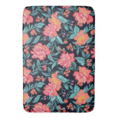 ピンクとサンゴの花 バスマット (正面縦)