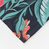 ピンクとサンゴの花 フリースブランケット (角)