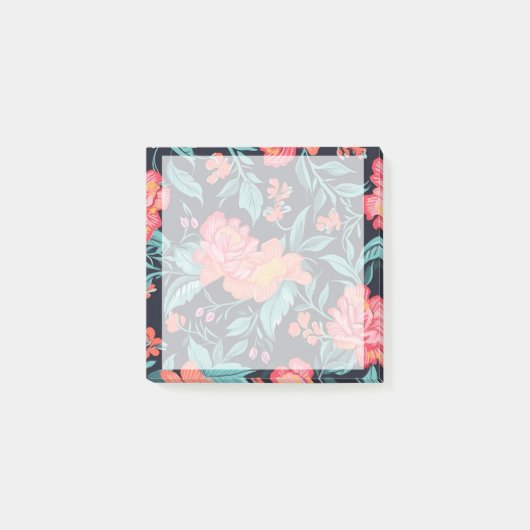 ピンクとサンゴの花 ポストイット (正面)