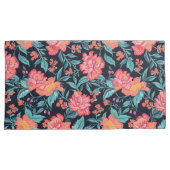 ピンクとサンゴの花 枕カバー (正面右)