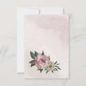 ピンクとシャンパンフラワーグリーン葉 サンキューカード (裏面)