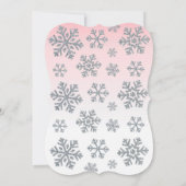 ピンクとシルバーのウィンターユニコーンの魔法の誕生日 招待状 (裏面)