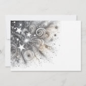 ピンクとシルバーのキンセアニエラの女の子 招待状 (裏面)