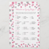 ピンクとシルバーのグリッターあなたの財布のゲームの何が (正面/裏面)