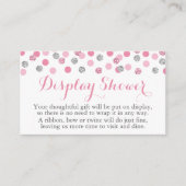 ピンクとシルバーのグリッターディスプレイシャワー挿入カード エンクロージャーカード (正面)