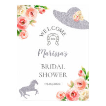 ピンクとシルバーのケンタッキー ダービー歓迎の看板