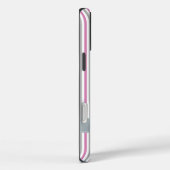 ピンクとシルバーのストライプケースカスタム写真と文字 Case-Mate iPhoneケース (裏面 / 右)