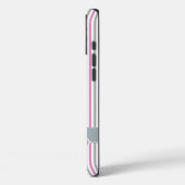 ピンクとシルバーのストライプケースカスタム写真と文字 Case-Mate iPhoneケース (裏面 / 左)