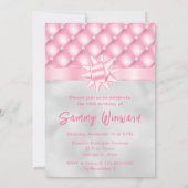 ピンクとシルバーのタフテッド真珠のSweet sixteen 招待状 (裏面)