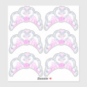 ピンクとシルバーのティアラのステッカーシート シール (シート)