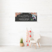 ピンクとシルバーのバルーン誕生日パーティバナー 横断幕 (インサイチュ)