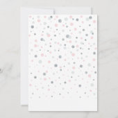 ピンクとシルバーのバルーン | Oh Baby Girl Baby Shower 招待状 (裏面)