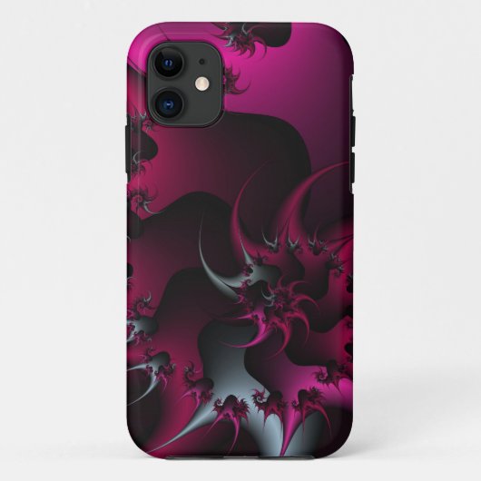 ピンクとシルバーのフラクタル電話ケース Case-Mate iPhoneケース (裏面)