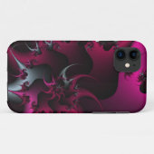 ピンクとシルバーのフラクタル電話ケース Case-Mate iPhoneケース (裏面(横))