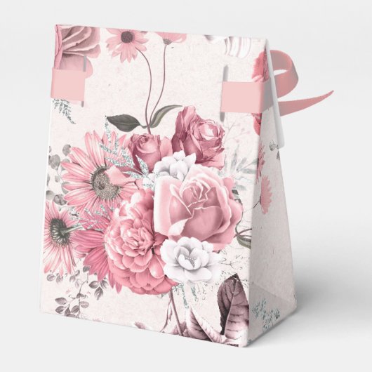 ピンクとシルバーのフローラ フェイバーボックス (裏面サイド)