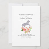 ピンクとシルバーのブライダルシャワー日付を保存 招待状 (裏面)