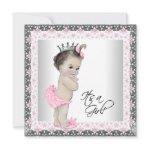 ピンクとシルバーのプリンセスベイビーガールシャワー