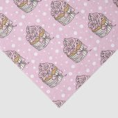 ピンクとシルバーのポルカドット ケーキ   薄葉紙 (詳細)