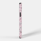 ピンクとシルバーのラメフレークス iPhoneケース (右側面)