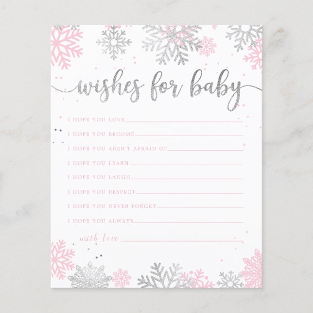 ピンクとシルバーの冬の雪がベビー (正面)