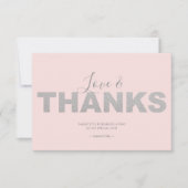ピンクとシルバーの愛と感謝のカード ありがとう サンキューカード (正面)